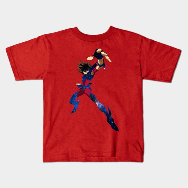 Pegasus Seiya Kids T-Shirt by RickBitten